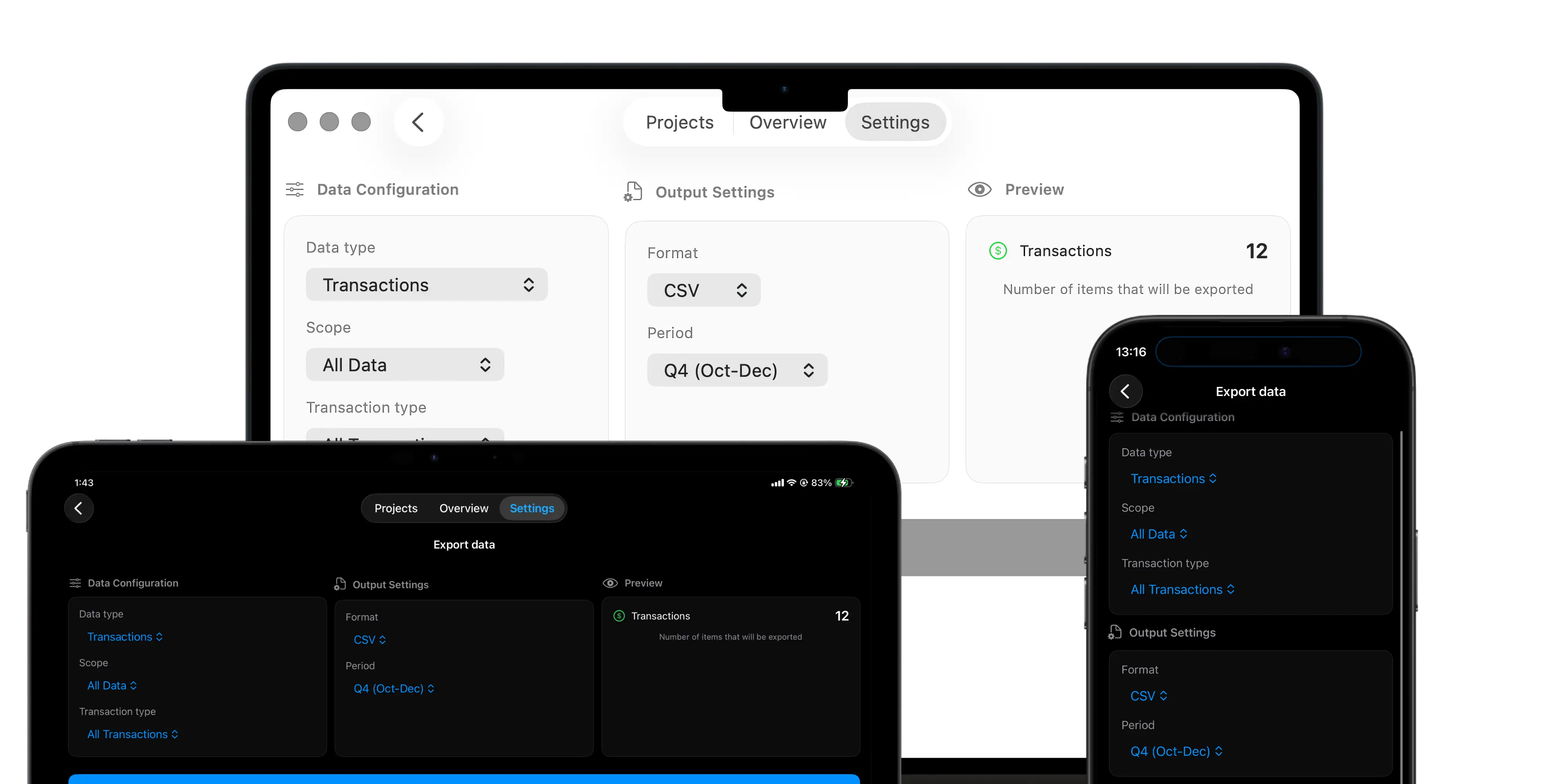 Export your data